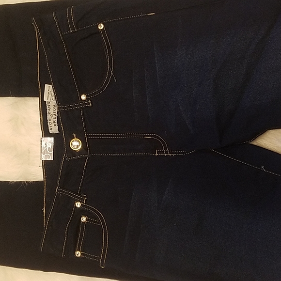RICO RINESTONE SKINNY BLUE JEANS - Picture 5 of 7